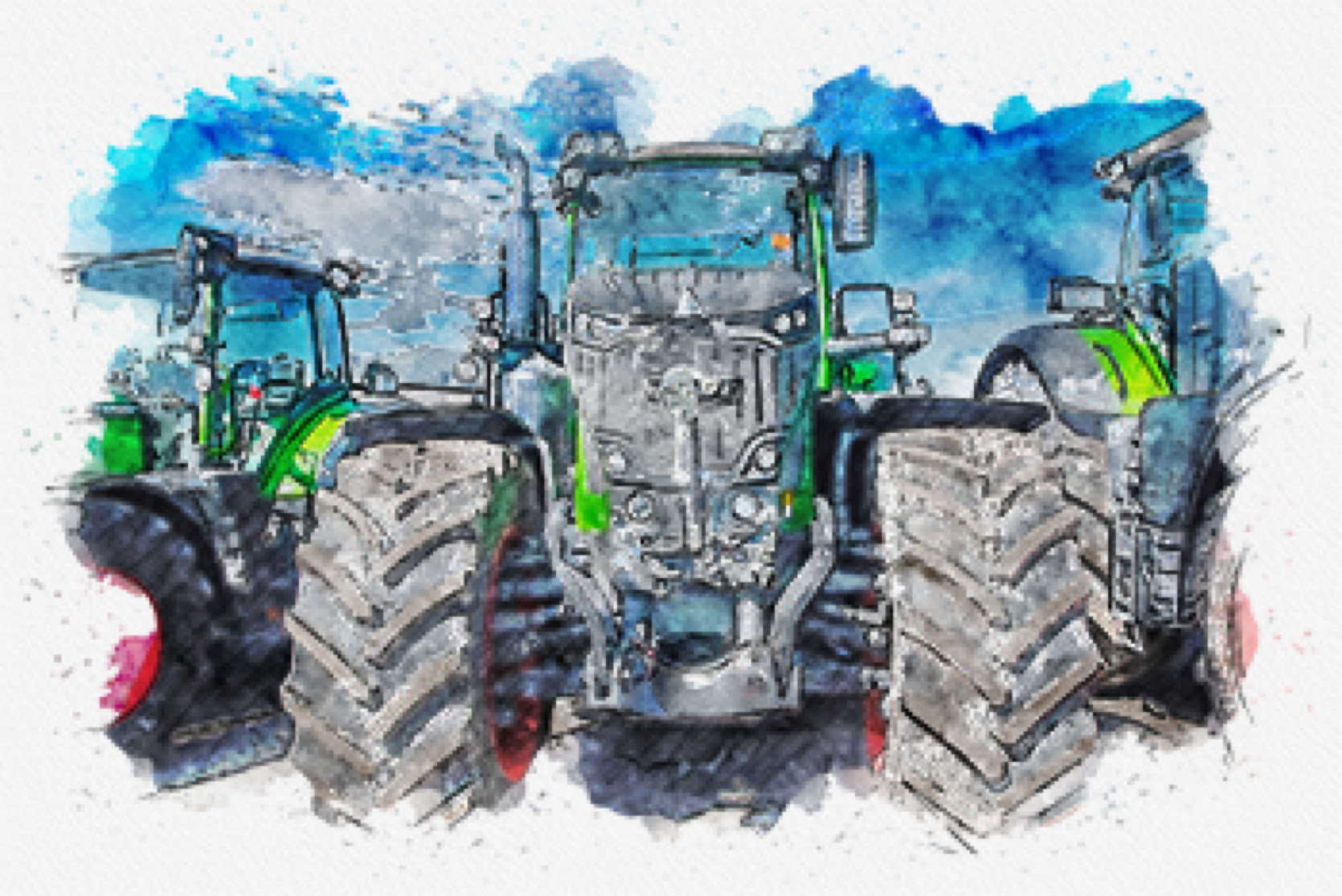 Large tractor outline drawing